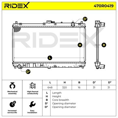Radiator, Engine Cooling RIDEX 470R0419 470R0419 - photo 5