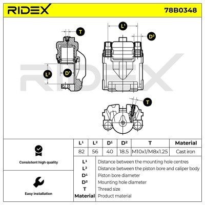 Brake Caliper RIDEX 78B0348 78B0348 - photo 5