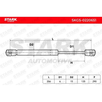 Gas Spring, boot-/cargo area Stark SKGS-0220651 SKGS-0220651 - photo 6