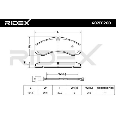 Brake Pads Set RIDEX 402B1260 402B1260 - photo 8