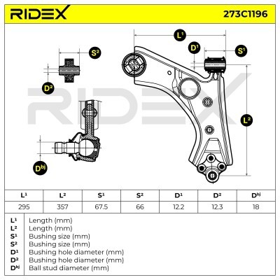 Control Arm RIDEX 273C1196 273C1196 - photo 7