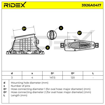 Air Mass Sensor RIDEX 3926A0417 3926A0417 - photo 7