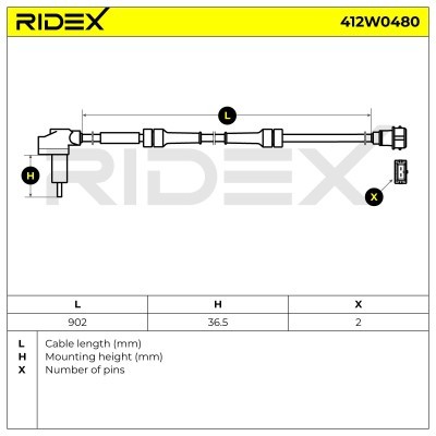 ABS Sensor RIDEX 412W0480 412W0480 - photo 5