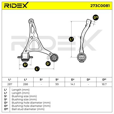 Control Arm RIDEX 273C0081 273C0081 - photo 7
