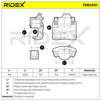 Brake Caliper RIDEX 78B2501 78B2501 - photo 7