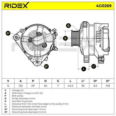 Alternator RIDEX 4G0269 4G0269 - photo 7