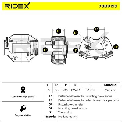 Brake Caliper RIDEX 78B0199 78B0199 - photo 8