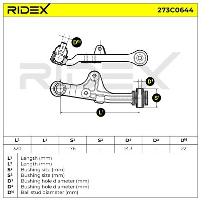 Control Arm RIDEX 273C0644 273C0644 - photo 6