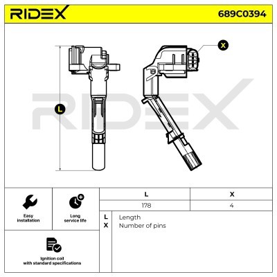 Ignition Coil RIDEX 689C0394 689C0394 - photo 6