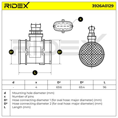 Air Mass Sensor RIDEX 3926A0129 3926A0129 - photo 8