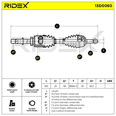 Drive Shaft RIDEX 13D0060 13D0060 - photo 7