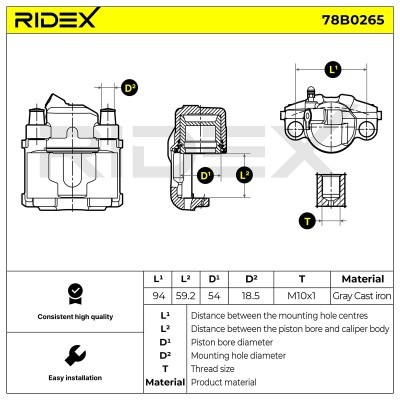 Brake Caliper RIDEX 78B0265 78B0265 - photo 6