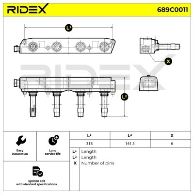 Ignition Coil RIDEX 689C0011 689C0011 - photo 4