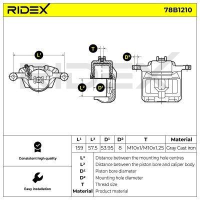 Brake Caliper RIDEX 78B1210 78B1210 - photo 6