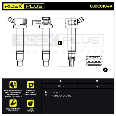 Ignition Coil RIDEX 689C0104P 689C0104P - photo 9