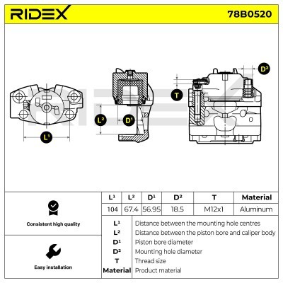 Brake Caliper RIDEX 78B0520 78B0520 - photo 5