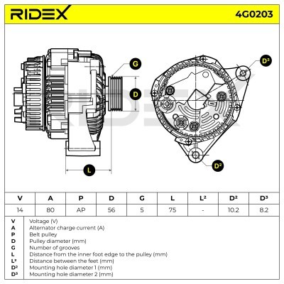 Alternator RIDEX 4G0203 4G0203 - photo 5