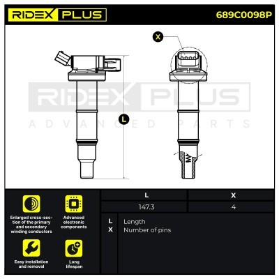 Ignition Coil RIDEX 689C0098P 689C0098P - photo 3