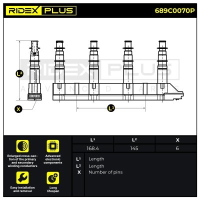 Ignition Coil RIDEX 689C0070P 689C0070P - photo 10