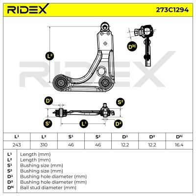 Control Arm RIDEX 273C1294 273C1294 - photo 7