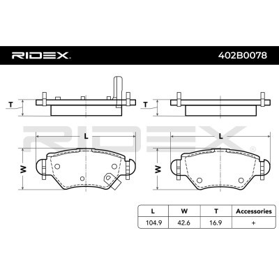 Brake Pads Set RIDEX 402B0078 402B0078 - photo 3