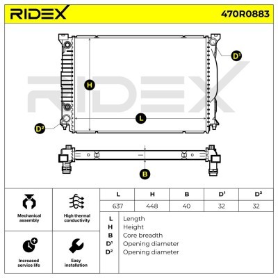 Radiator, Engine Cooling RIDEX 470R0883 470R0883 - photo 9