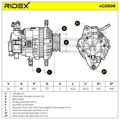 Alternator RIDEX 4G0508 4G0508 - photo 6