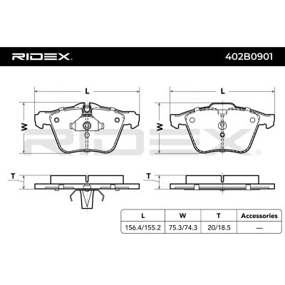 Brake Pads Set RIDEX 402B0901 402B0901 - photo 3