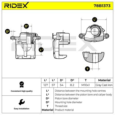 Brake Caliper RIDEX 78B1373 78B1373 - photo 8