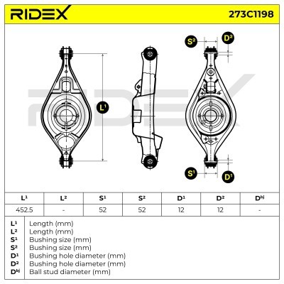 Control Arm RIDEX 273C1198 273C1198 - photo 6