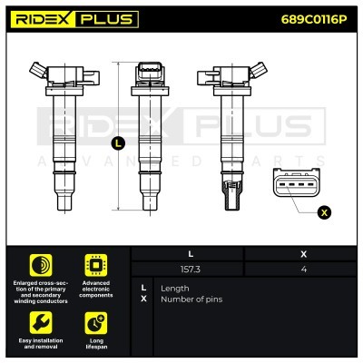 Ignition Coil RIDEX 689C0116P 689C0116P - photo 3