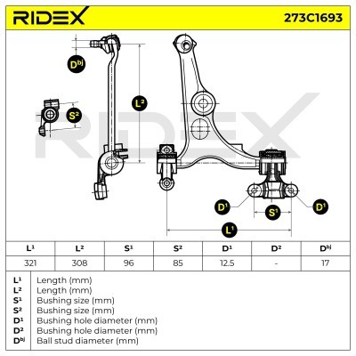 Control Arm RIDEX 273C1693 273C1693 - photo 5