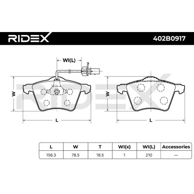 Brake Pads Set RIDEX 402B0917 402B0917 - photo 7