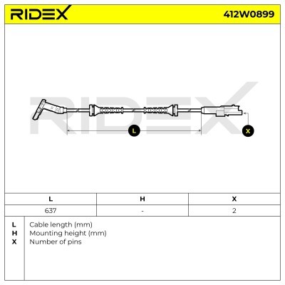 ABS Sensor RIDEX 412W0899 412W0899 - photo 3