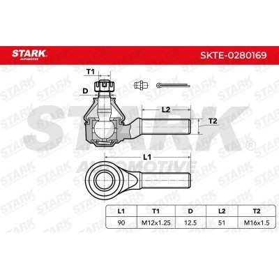 Tie Rod End Stark SKTE-0280169 SKTE-0280169 - photo 5