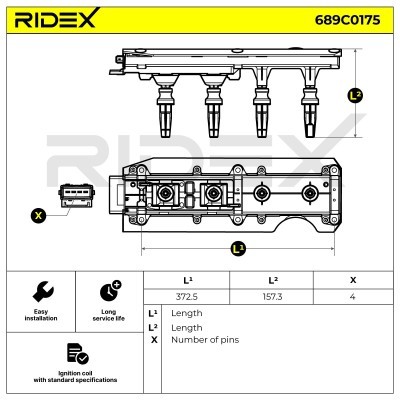 Ignition Coil RIDEX 689C0175 689C0175 - photo 4