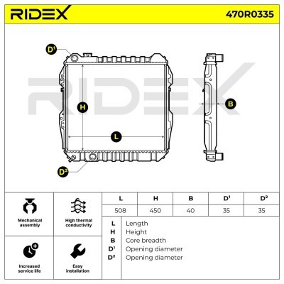 Radiator, Engine Cooling RIDEX 470R0335 470R0335 - photo 8