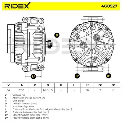 Alternator RIDEX 4G0527 4G0527 - photo 7