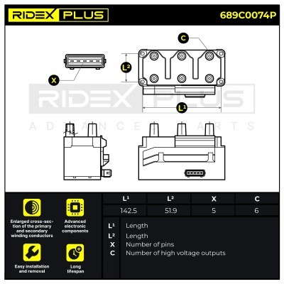 Ignition Coil RIDEX 689C0074P 689C0074P - photo 12