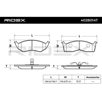 Brake Pads Set RIDEX 402B0147 402B0147 - photo 3