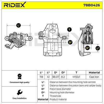 Brake Caliper RIDEX 78B0426 78B0426 - photo 5