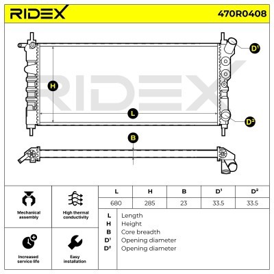Radiator, Engine Cooling RIDEX 470R0408 470R0408 - photo 8