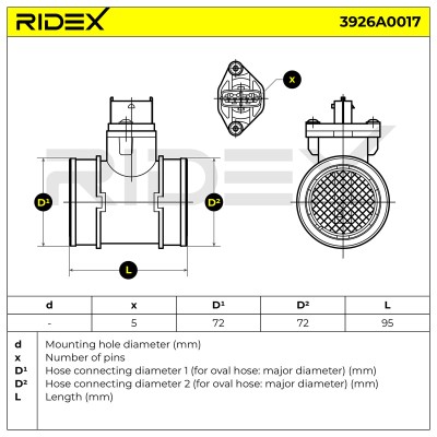 Air Mass Sensor RIDEX 3926A0017 3926A0017 - photo 6