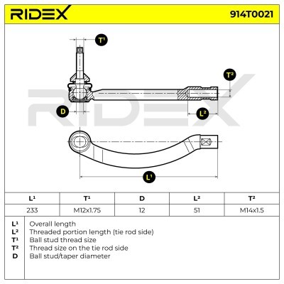 Tie Rod End RIDEX 914T0021 914T0021 - photo 7