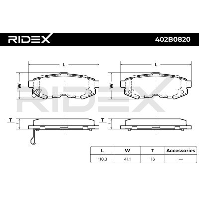 Brake Pads Set RIDEX 402B0820 402B0820 - photo 6