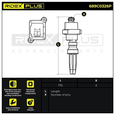 Ignition Coil RIDEX 689C0326P 689C0326P - photo 3