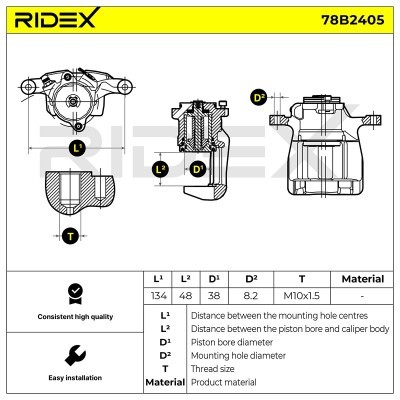 Brake Caliper RIDEX 78B2405 78B2405 - photo 3
