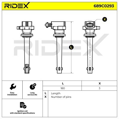 Ignition Coil RIDEX 689C0293 689C0293 - photo 2