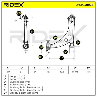 Control Arm RIDEX 273C0805 273C0805 - photo 7