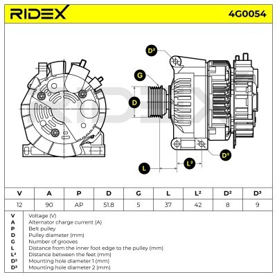 Alternator RIDEX 4G0054 4G0054 - photo 5